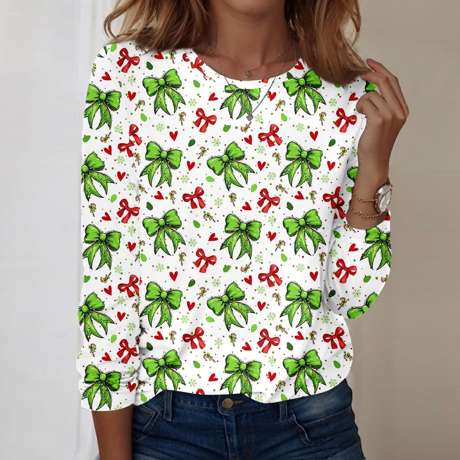 

Женская модная повседневная блузка с длинным рукавом и круглым вырезом, пуловер с принтом XXL