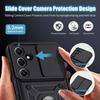 Coque et 2 Verres Trempés pour Samsung Galaxy A36 - Protection Ultra Résistante avec Support et Cache Caméra Coulissant - Noir