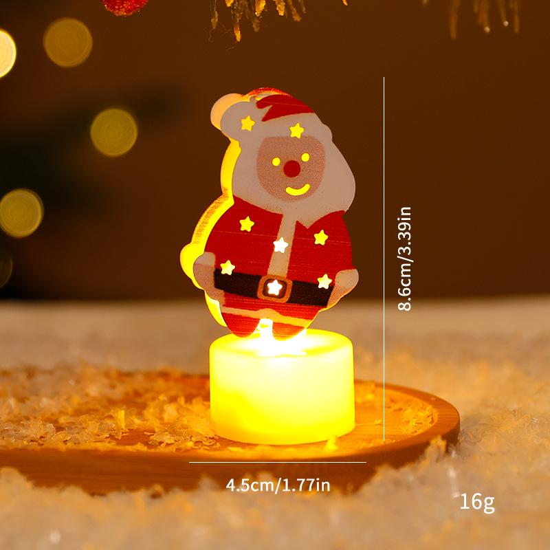 Christmas LED Candle Light with Santa and Snowman Figurines