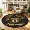 Round Rug Custom NameBoston Bruins Pattern Non Slip Carpet Home Floor Decor