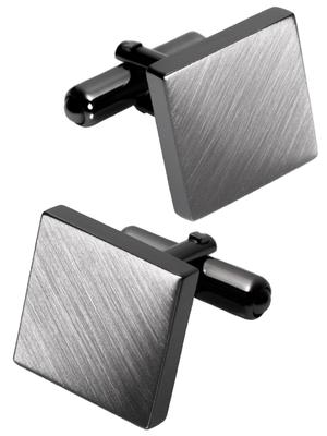 Abotoaduras Abotoaduras feitas no Japão Latão Cetim Processamento Simples [Tabarat] Masculino (Prata negra)
