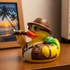 Novelty Duck Gift Yellow Ornament with Mountaineering Gear, Outdoor Explorer Theme Decorative Figurine Figurine, Synthetic Resin Statue for