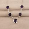 Natural Amethyst Gemstone 925 Sterling Silver Handmade Women Jewelry Designer Necklace 16-18" For Gift RN-3-6