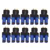 10 szt. Adapter EC5 żeński na T męski Niebieski Czarny 10x20x47mm Guma Plastik Miedź Wtyk złącza EC5