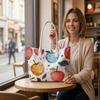 Cute Apple Print Tote Bag Casual Daily Handbag Fashion Lightweight Shopping Bag for Women Outdoor Use