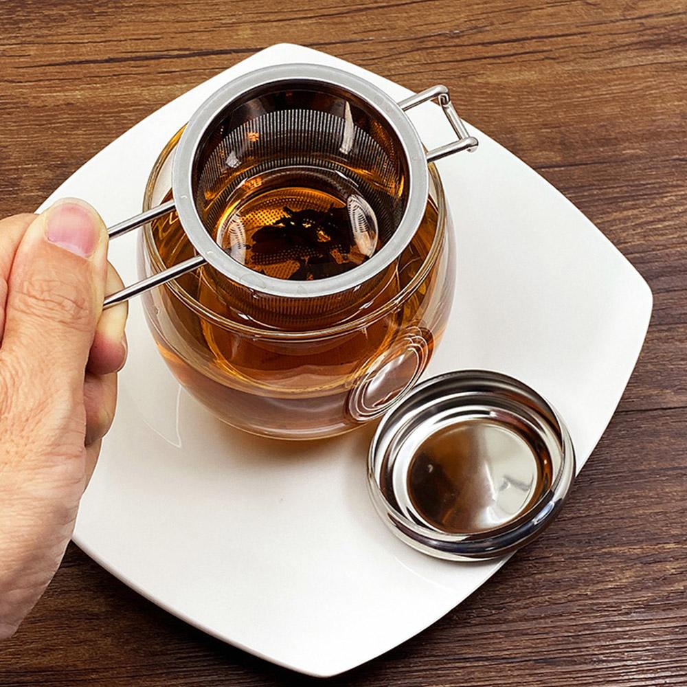 Stainless Steel Mesh Tea Infuser with Lid Reusable Cup Strainer Loose Leaf Spice Filter for Teapots Mugs Cup To Steep Tea