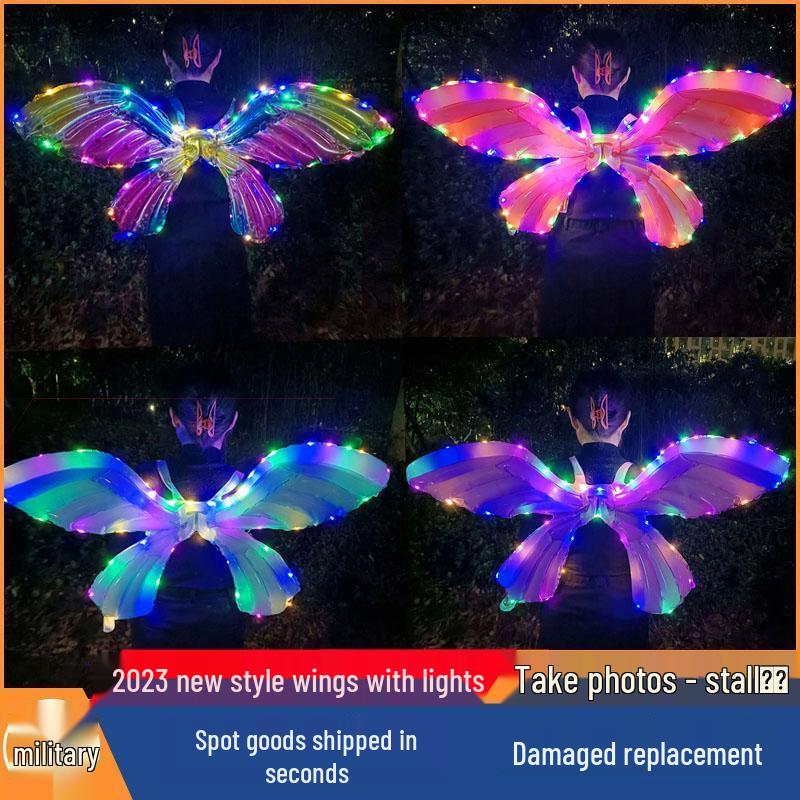 Alas de Mariposa Inflables Brillantes Decoración de Espalda para Fiestas Infantiles y Mercados Nocturnos