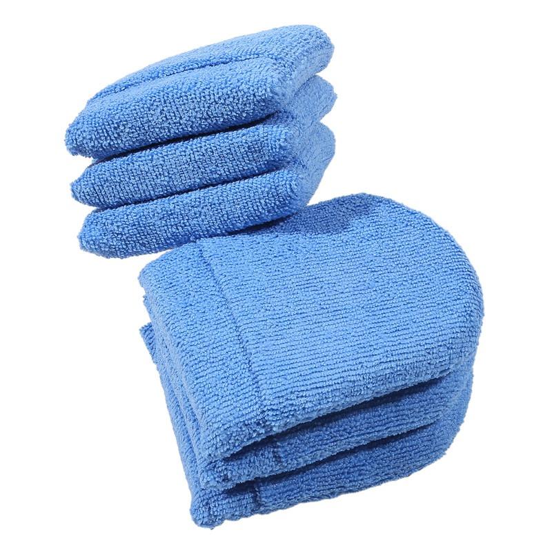 2/6PCS Soft Microfiber Car Wax Applicator Mitts Polishing Sponge Wax Foam Applicator Pad For Car Cleaning Auto Detailing