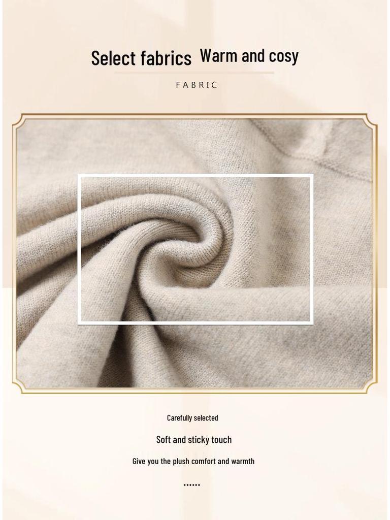 Stylish Winter Fleece Sweater for Middle-Aged & Elderly Women - Half High Neck, Plus Velvet, Warm Base Shirt