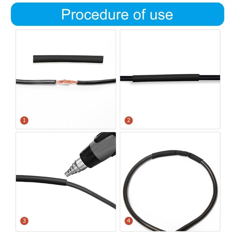 Wire Protector Sleeve Kit Heat Shrink Tubing In Multiple Size for Enhances Electrical Safety With Case