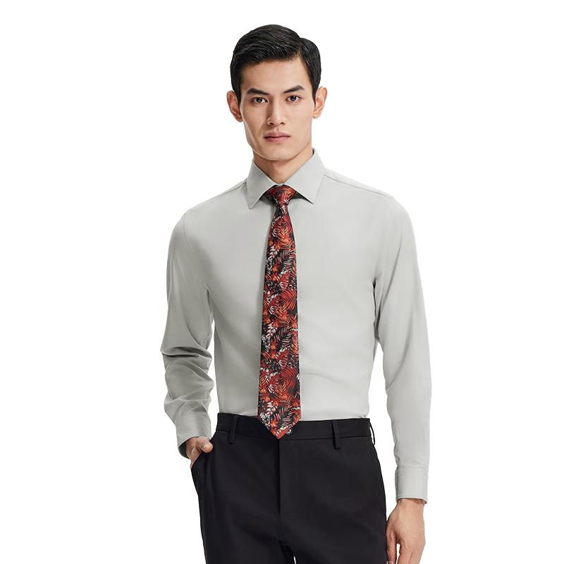 Goldlion Men's Warm Cashmere Blend Long Sleeve Business Casual Shirt