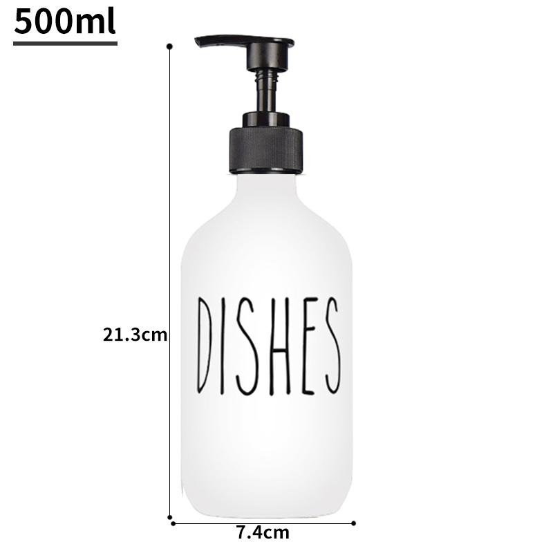 Black White Hand Soap Dish Soap Dispenser with Pump Soap Bottle for Farmhouse Kitchen Counter Bathroom Decor Organization 500ml