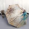 1pc Vintage Nautical Map with Compass and Ship Umbrella with Plastic Handle,Suitable for All Seasons UmbrellaPT451