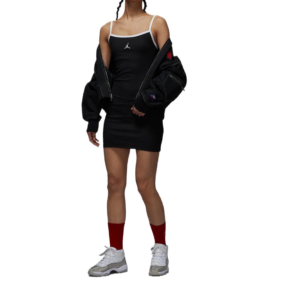 Jordan Comfortable Casual Simple Versatile Solid Color Sleeveless Dress Women Dresses Black HJ0063010