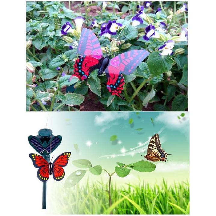 Vanki Solar Yard Stake Fluttering Insects Solar or Battery Powered 5 PCS Butterfly