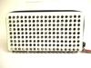 Authentic Christian Louboutin Panettone White Leather Spikes Round Zip Wallet #9934  Open Box