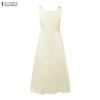 ZANZEA Women Casual U-Neck Summer Sleeveless A-line Dress