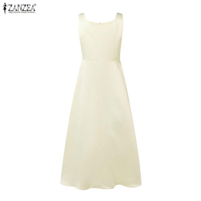 ZANZEA Women Casual U-Neck Summer Sleeveless A-line Dress