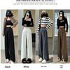 Coffee High-Waisted Ice Silk Wide-Leg Pants - Women's Summer 2025 Collection
