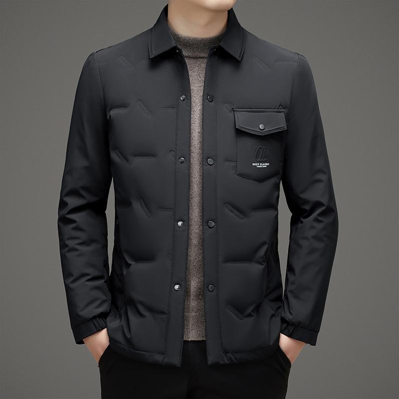 Осенне-зимняя мужская молодежная короткая модная куртка-пуховик — фото 4