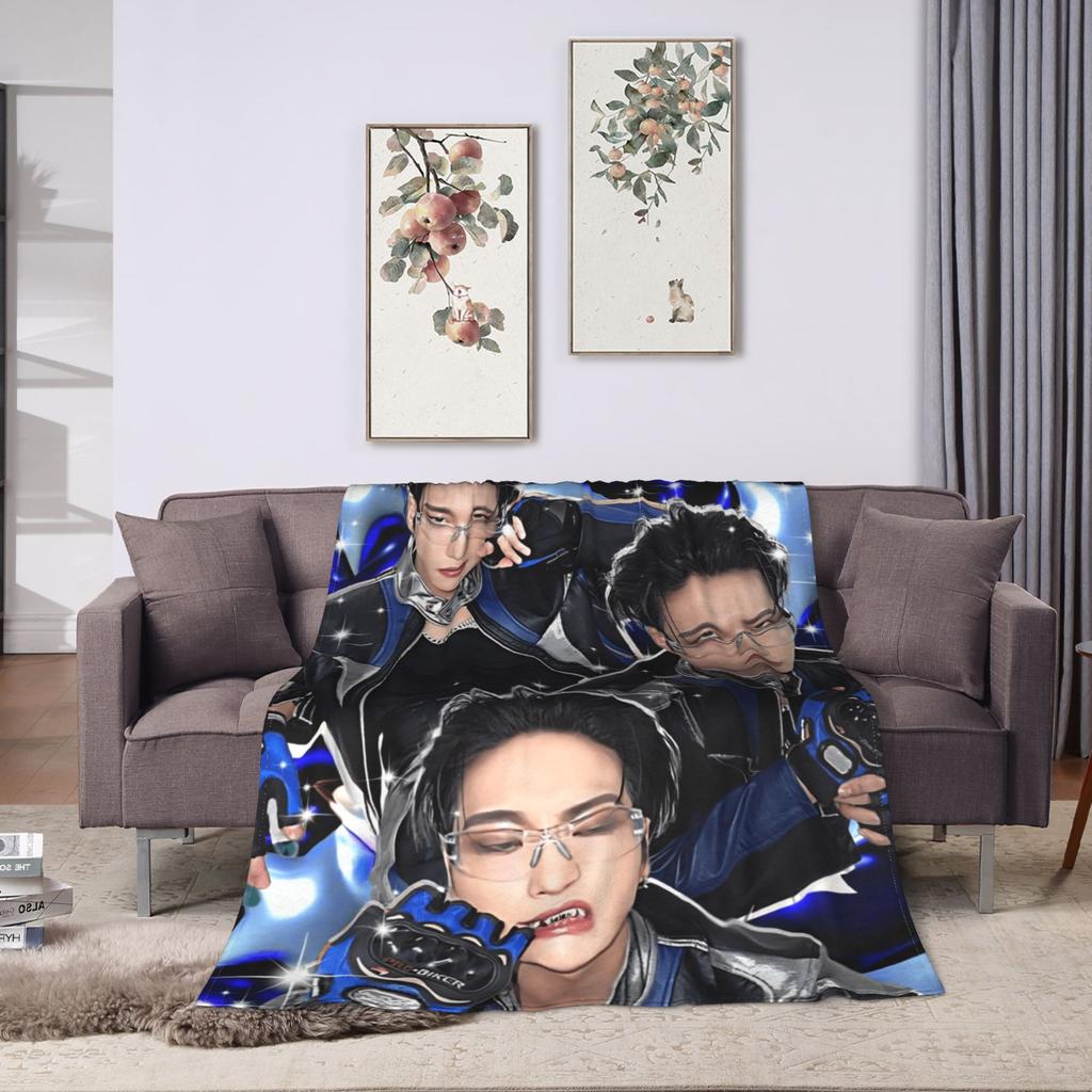 Ateez Seonghwa (3) Blanket  Travel Flannel Throw Blanket For Living Room Super Soft Design Quality Bedspread Gift Idea