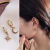 Silver Color CZ Star Moon Asymmetric Hoop Earrings for Women Girls Gold Silver Color Party Jewelry Gifts