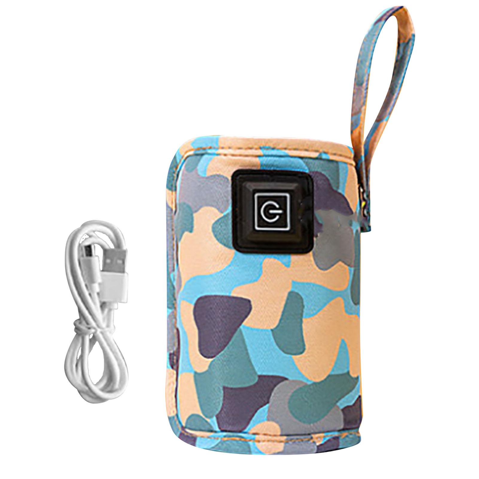 

Сумка-подогреватель для детских бутылочек USB, размер, регулируемая температура, портативный подогреватель для бутылочек для кормления, 5 В 2 А, белый синий