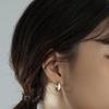 Sterling Silver Polished Circle Hoop Earrings: Minimalist High-End Round Ear Cuffs for Women