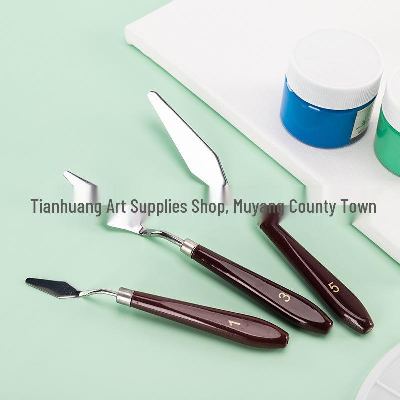 Oil Painting Palette Knife Set, 5-Piece Stainless Steel Scraper for Gouache and Pigment.