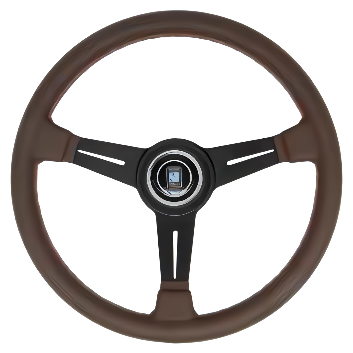 

NARDI CLASSIC 36 Brown Smooth Leather with Brown Stitching and Black Spokes, 360mm, N521