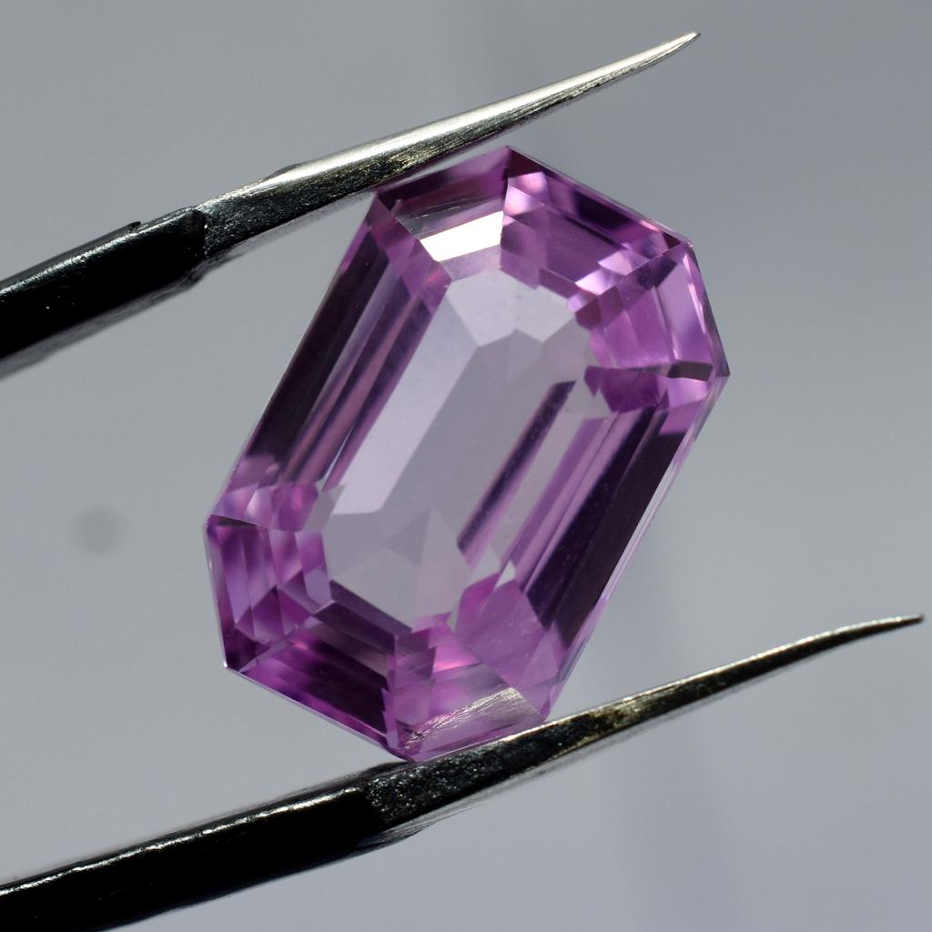 Natural Light Pink Sapphire 14.60 Ct CERTIFIED Loose Gemstone Emerald Cut AM-857