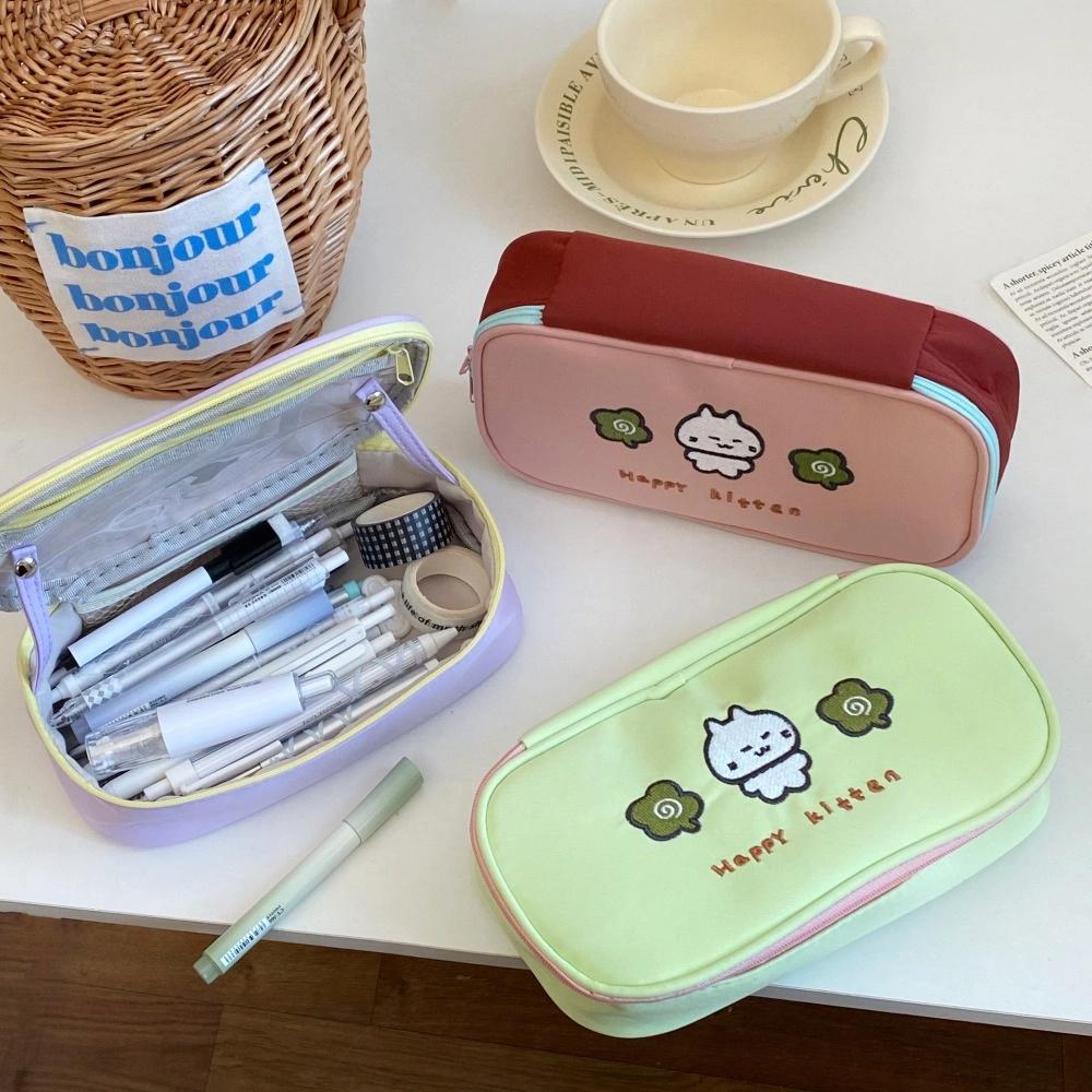 Cosmetics Storage Korean Pencil Bag Large Capacity Stationery Storage Bag Kawaii Makeup Bag Gifts