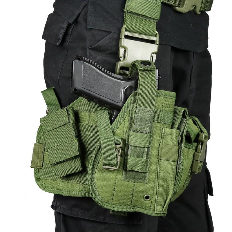 HOT!Universal Tactical Gun Holster Thigh Pistol Bag Pouch Leg Harness Outdoor Adjustable Detachable MOLLE Hunting Leg Holster CS