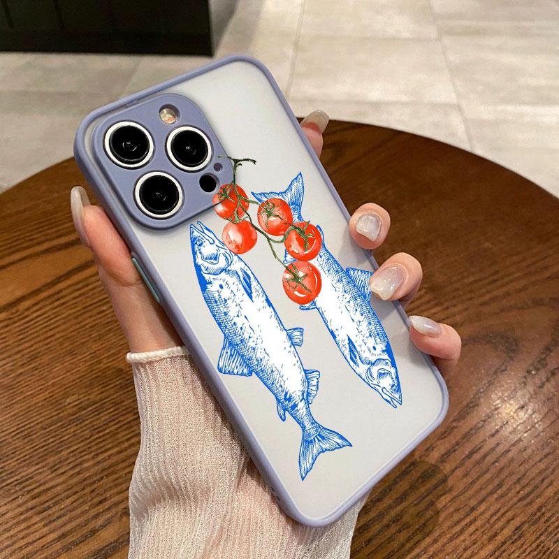 European Fresh Sardines Crab Phone Case For IPhone 16 15 14 Pro Max Plus 13 12 Mini 11 Pro Max X XR XS 8 7 Plus SE2 Back Covers