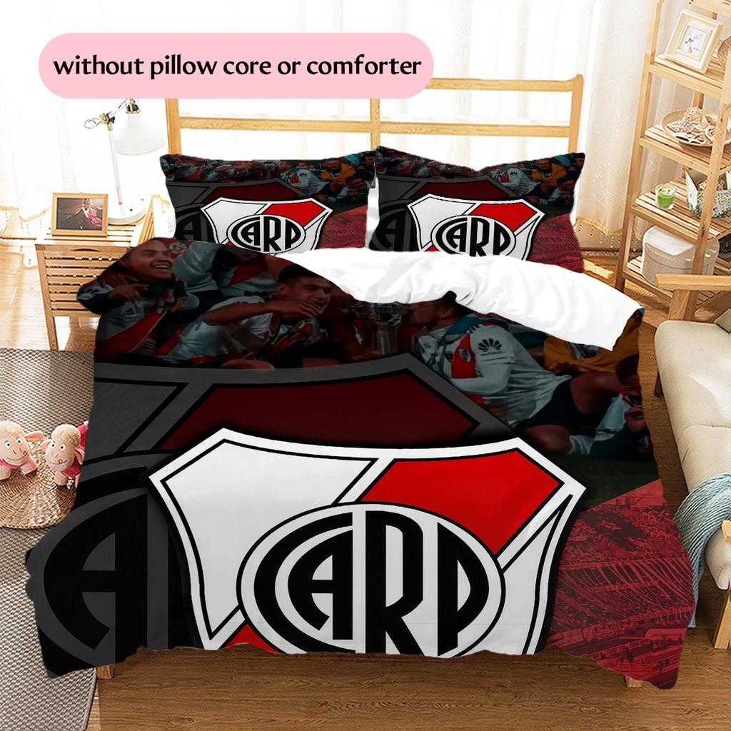 River Plate Football Club Pattern Bedding Home Decoration Birthday Gift (1 * duvet cover + 2 * pillowcase, without core)