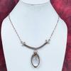 Selenite Necklace Copper Wire Wrapped Adjustable Chain Necklace Gemstone Jewelry