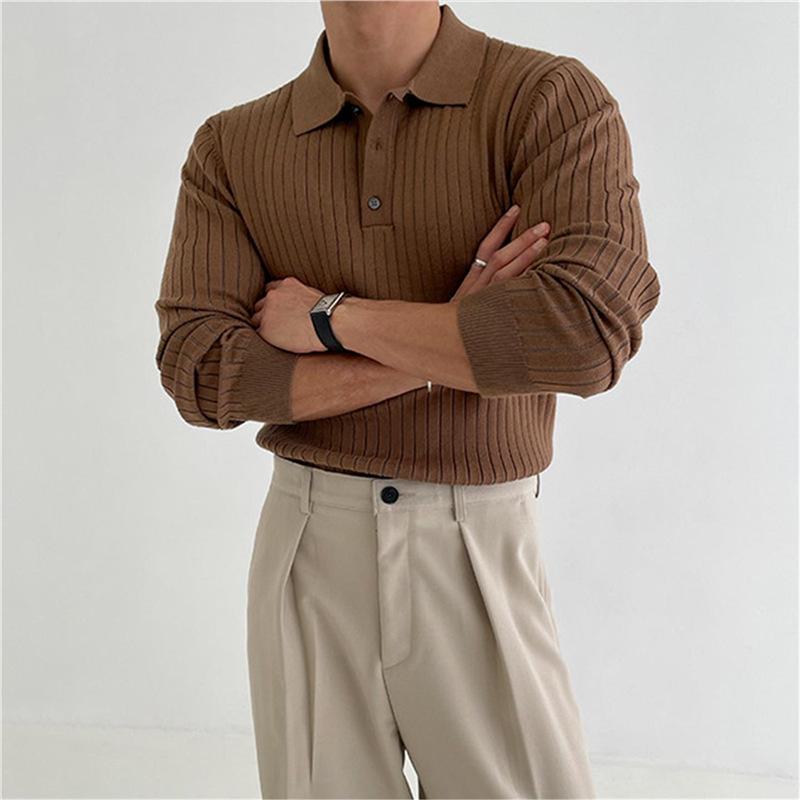 Men's Slim-Fit Autumn Winter Knitwear: High-End American Muscle Fitness Fashion