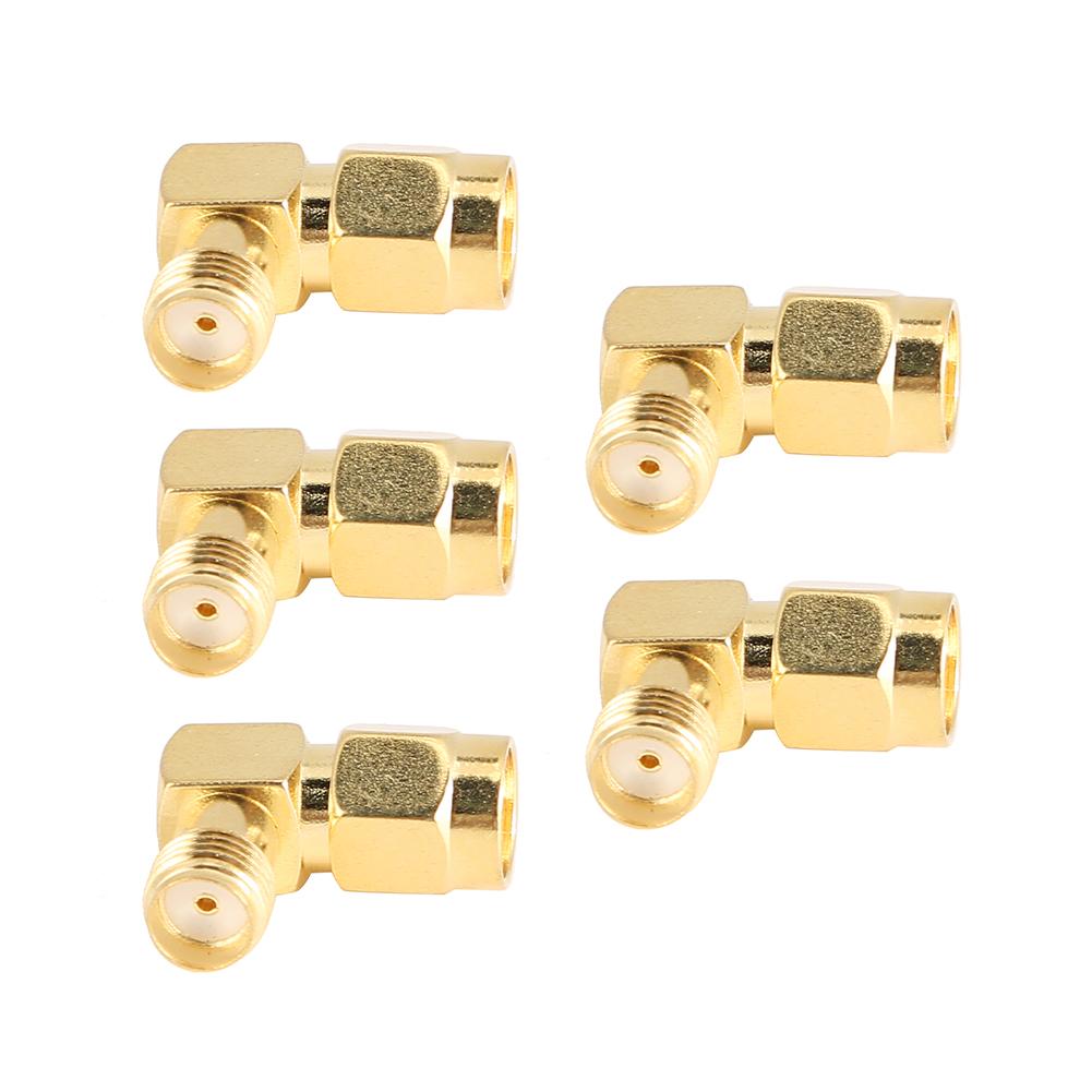 5pcs SMA J Male To SMA K Female Right Angle Bend Adapter Connector Converter