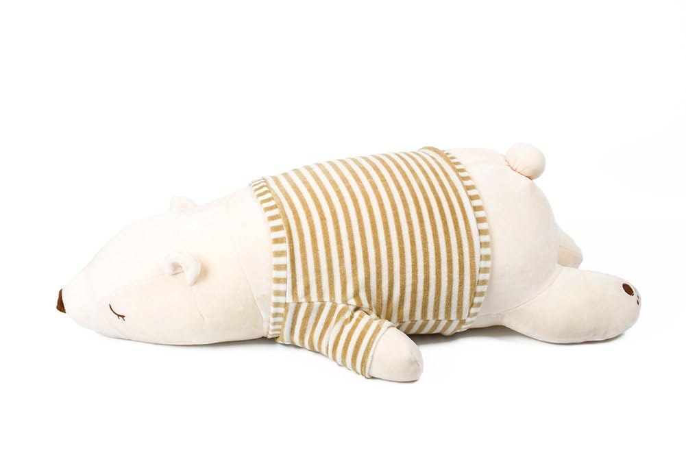 

IKASA Sleepy Bear Body Pillow, Meltingly Soft, Plush Toy, Cushion for a Peaceful Sleep, Large, Beige, 76x33x23cm