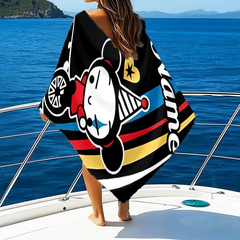 Custom Name Heartfelt Pucca Moment Microfiber Beach Towel Super Soft & Absorbent for Bath, Beach, Travel Bath Time Accessory, Fan gifts