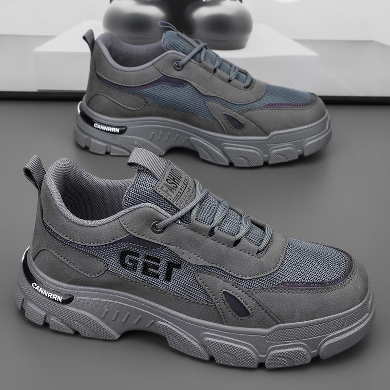 Autumn Men'S Shoes Breathable Tooling Shoes Men'S Trend Platform Sports Shoes Casual Board Shoes Labor Insurance Shoes Men