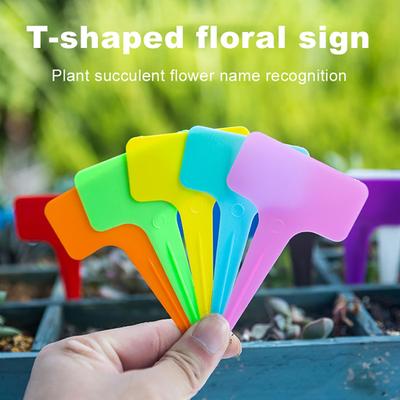 100 Pcs Plant Label T-Shape Waterproof Plant Markers Reusable Plant Identification Tags