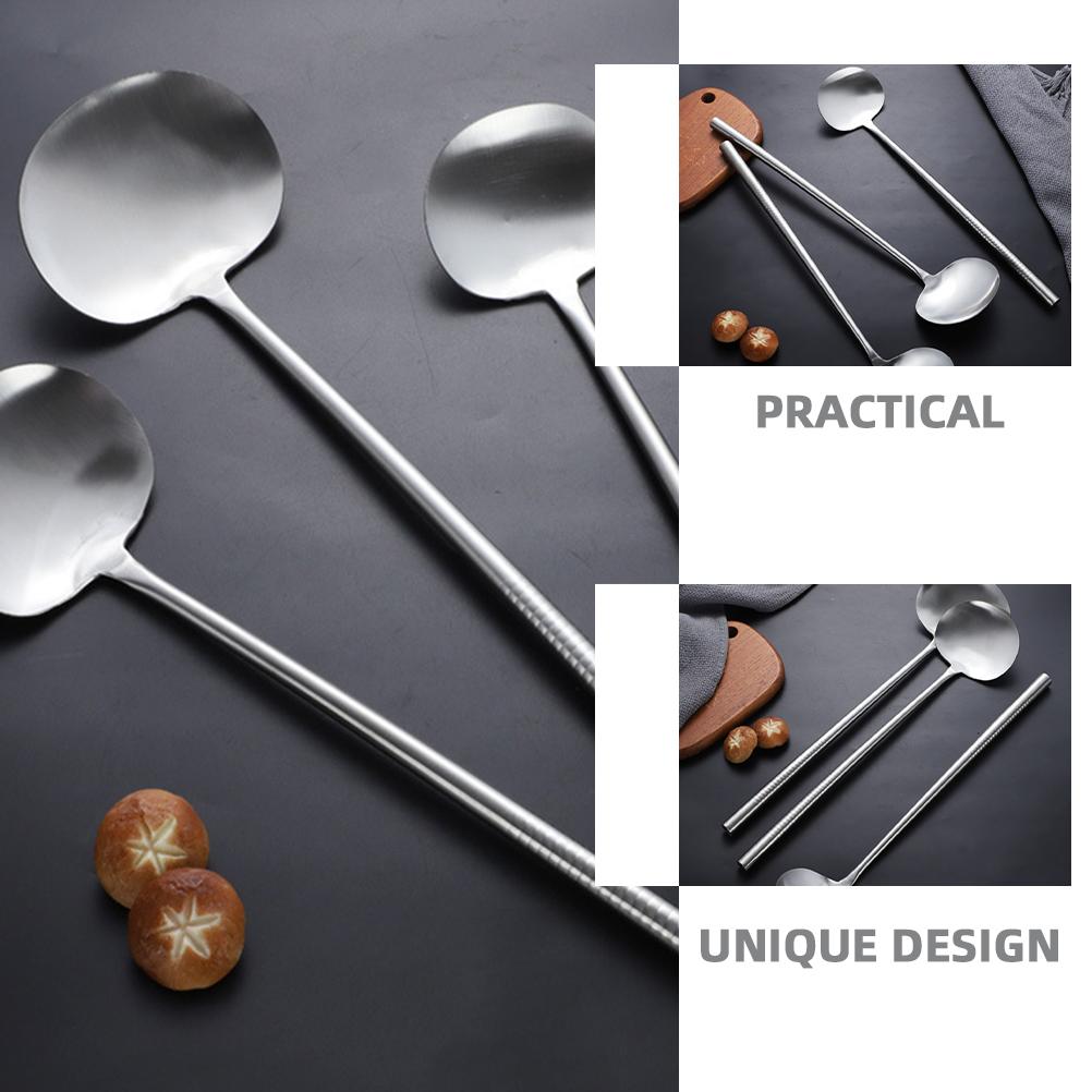 Frying Spoon Home Spatula Metal Spatulas For Kitchen Cooking Wok Portable Stainless Steel Utensils Cans