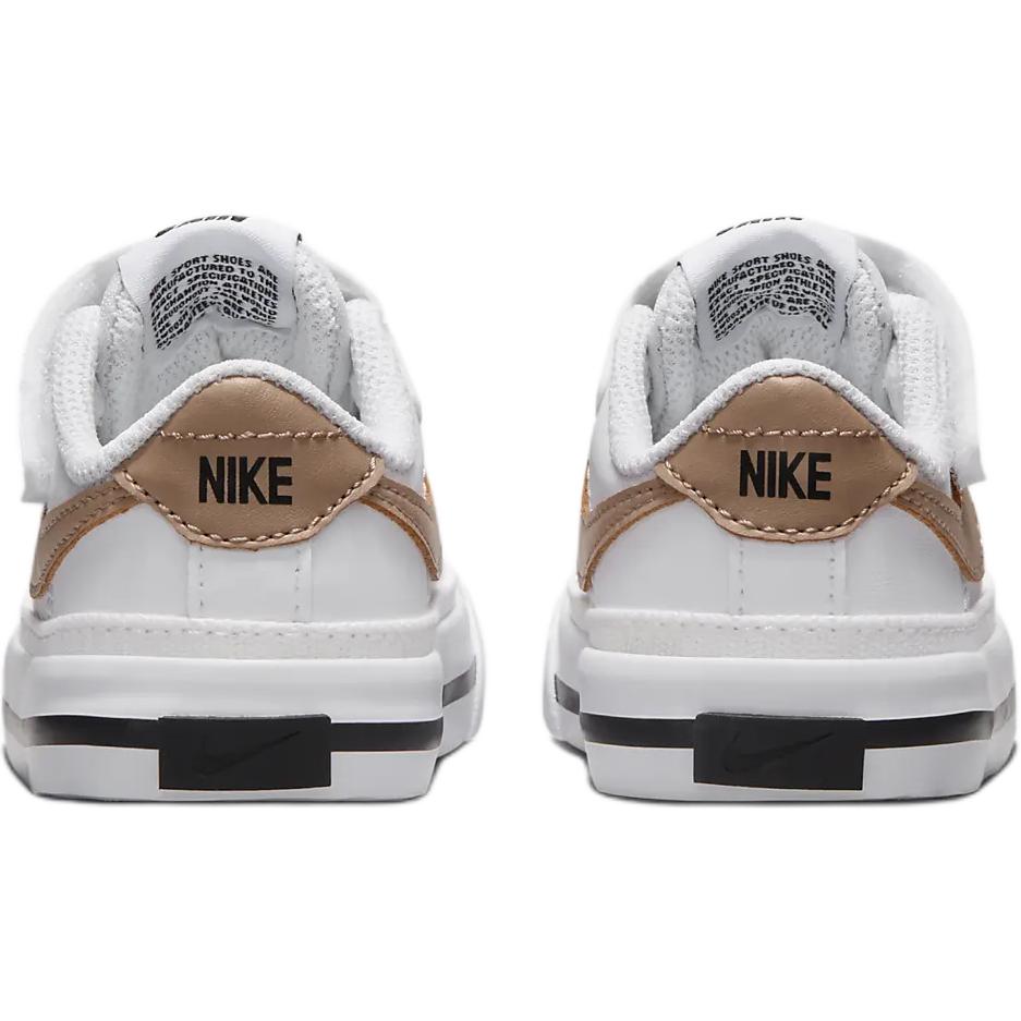 Nike Court Legacy TD White Hemp Baby Sneakers Black DA5382-126