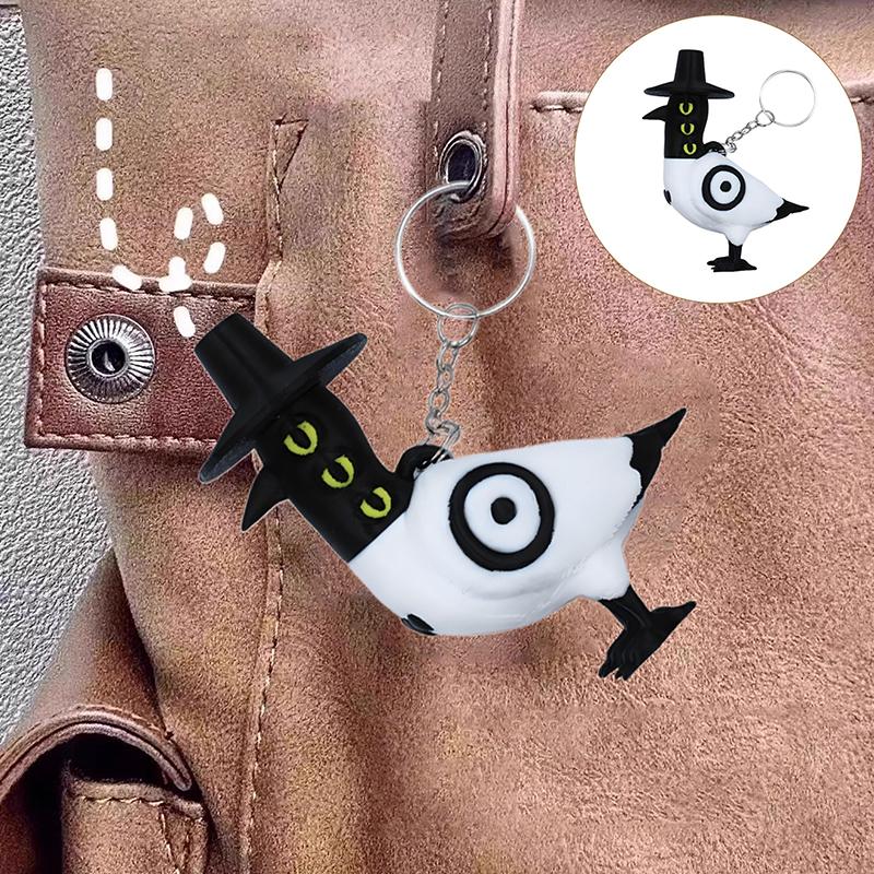 Kpop Demon Hunters Three Eyed Bird Magpie Keychain Pendant 3D Printed Anime Game Toy Doll Collection Animal Toy Bag Charm