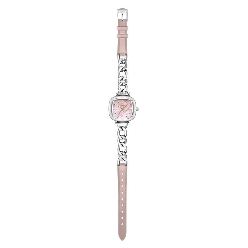 Jinmiou Women's Exquisite Mother-of-Pearl Square Leather Watch, Waterproof and Elegant for Daily Wear.