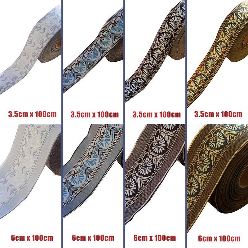 35/60mm Width Polyester Ethnic Embroidery Lace Trim Vintage Fabric Ribbon DIY Clothes Bag Curtain Sewing Crafts Accessory