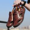 Men's Sandals Summer Genuine Leather Soft Bottom Non-Slip Beach Shoes New Plus Size Casual Trend Outdoor Slippers