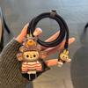 Cartoon Labubu Charger Data Cable Protective Case Cute Charging Line Anti-Break Winder Protection Cover Kits For Iphone 18/20W