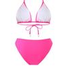 2025 Sexy Split Bikini: Solid Color Tie-Up Swimsuit for Women – European and American Style Holiday Wear